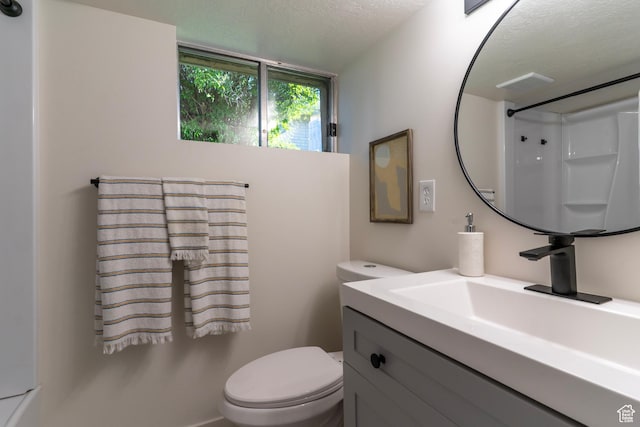 170 S 1300 E, Springville, UT 84663 - bathroom featuring vanity, a textured ceiling, and a shower