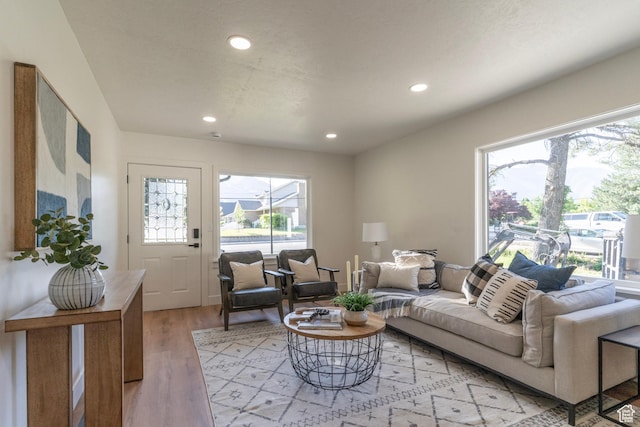 170 S 1300 E, Springville, UT 84663 - living room with recessed lighting, light wood-style flooring, and plenty of natural light