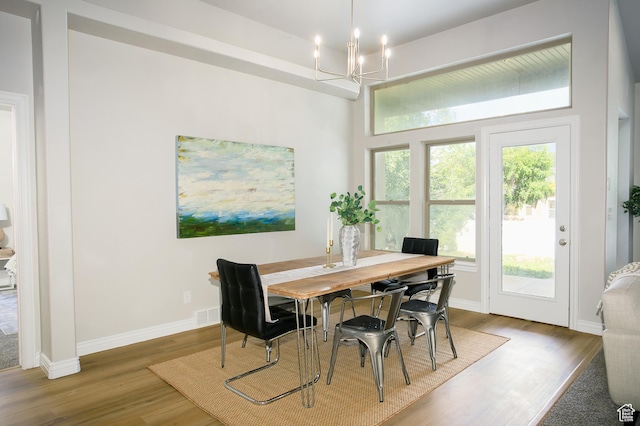1103 Vista Dr, Santaquin, UT 84655 - dining room with a chandelier and wood finished floors