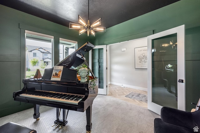 1476 W Stone Gate Dr, Saratoga Springs, UT 84045 - sitting room with a chandelier and baseboards