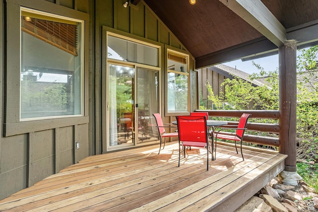 5150 Cove Canyon Dr Unit A, Park City, UT 84098 - wooden deck featuring outdoor dining area