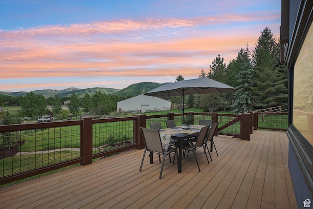 2570 Aspen Springs Dr, Park City, UT 84060 - deck with outdoor dining space and a mountain view