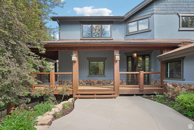 2570 Aspen Springs Dr, Park City, UT 84060 - entrance to property featuring covered porch and stone siding