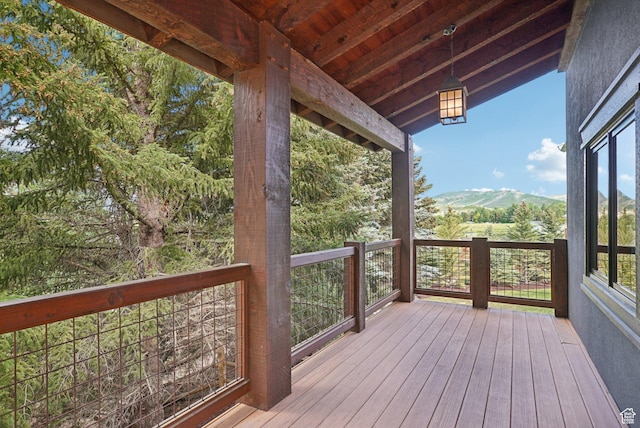 2570 Aspen Springs Dr, Park City, UT 84060 - wooden terrace featuring a mountain view