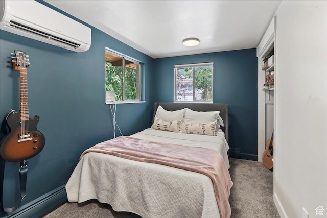 4560 S Wallace Ln, Holladay, UT 84117 - carpeted bedroom featuring an AC wall unit and baseboards