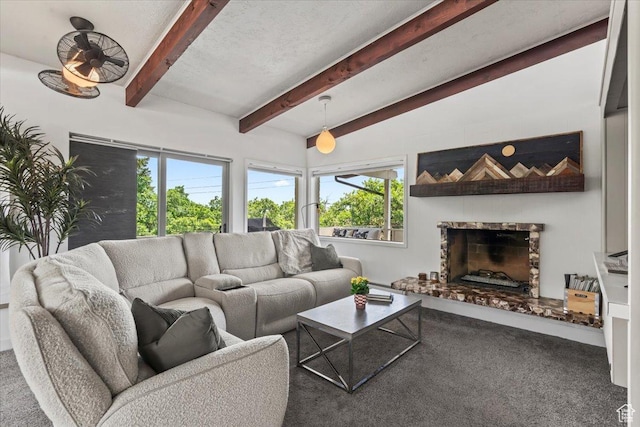 4560 S Wallace Ln, Holladay, UT 84117 - living area featuring carpet floors and a fireplace with raised hearth