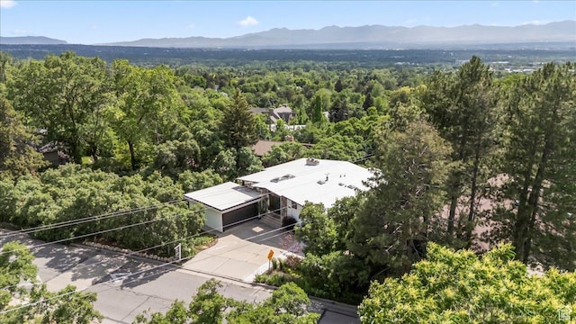 4560 S Wallace Ln, Holladay, UT 84117 - bird's eye view of a heavily wooded area and a mountainous background