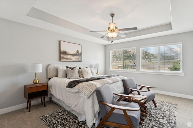 13698 S Black Hoof Cir, Herriman, UT 84096 - carpeted bedroom with a raised ceiling and ceiling fan