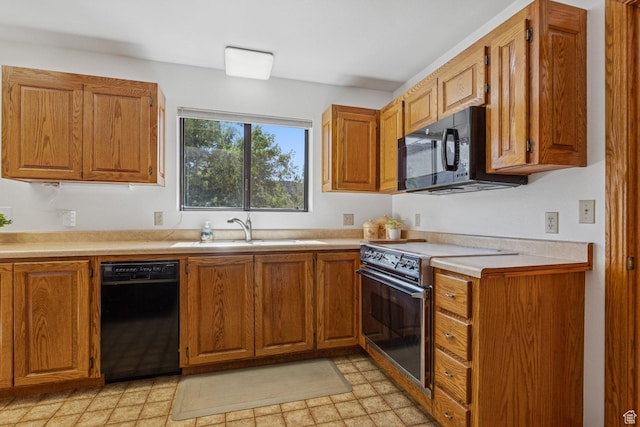 34 Valley View Dr, Springdale, UT 84767 - kitchen featuring black appliances, light floors, brown cabinetry, and light countertops