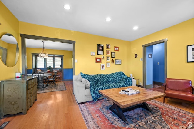 832 E Ramona Ave, Salt Lake City, UT 84105 - living room featuring light wood-style flooring and recessed lighting