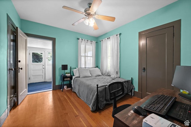 832 E Ramona Ave, Salt Lake City, UT 84105 - bedroom with light wood finished floors and a ceiling fan