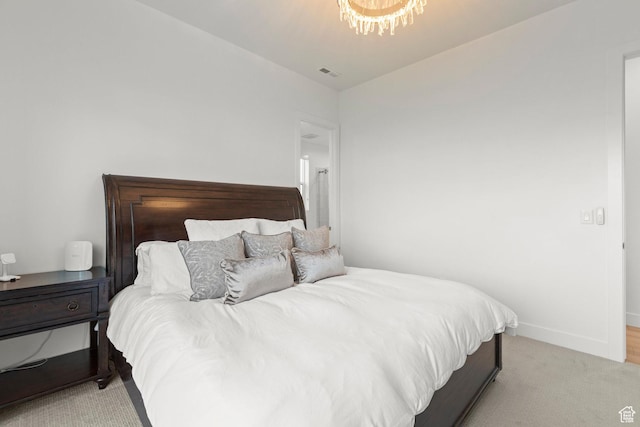 4473 N Solstice Dr, Lehi, UT 84043 - bedroom featuring a chandelier and light carpet