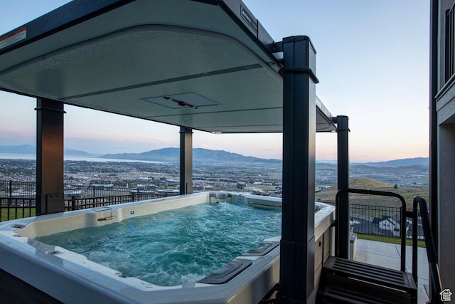 4473 N Solstice Dr, Lehi, UT 84043 - balcony with a hot tub and a mountain view