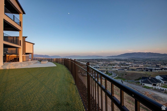 4473 N Solstice Dr, Lehi, UT 84043 - view of green lawn featuring a balcony and a mountain view