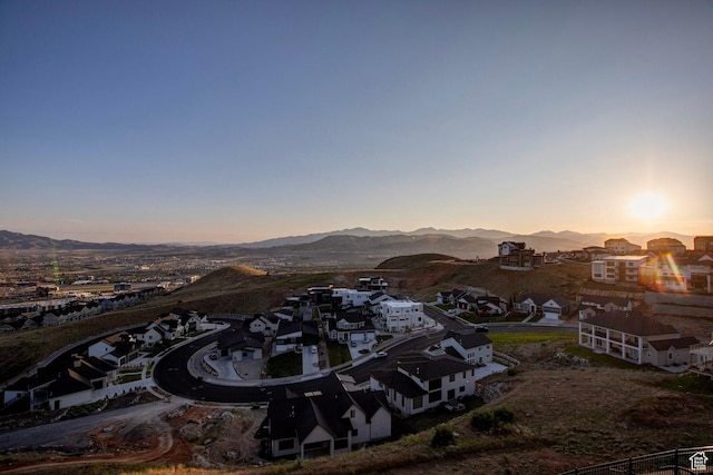 4473 N Solstice Dr, Lehi, UT 84043 - aerial view at dusk of a mountain view and a residential view