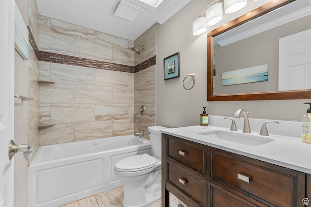 1775 S 290 E, Orem, UT 84058 - bathroom with vanity, bathing tub / shower combination, and ornamental molding