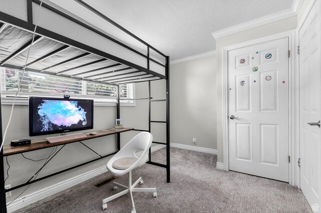 1775 S 290 E, Orem, UT 84058 - office with carpet flooring, ornamental molding, and a textured ceiling
