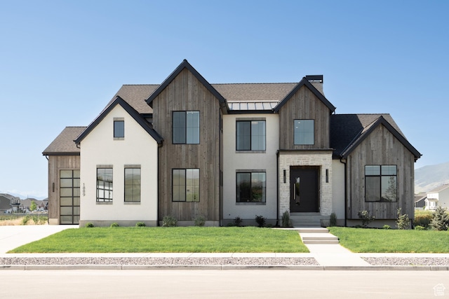 1889 W 1400 S, Lehi, UT 84043 - modern inspired farmhouse featuring a front yard and a chimney