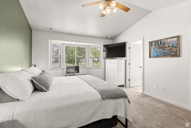 5335 W 5500 S, Hooper, UT 84315 - bedroom with light carpet, lofted ceiling, and a ceiling fan