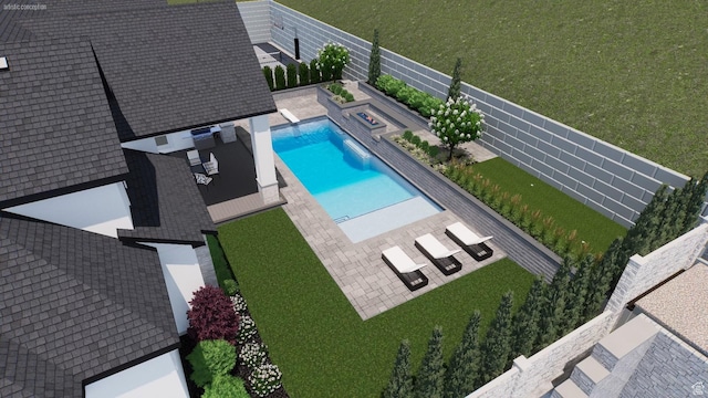 292 N Flag Rock Dr, Farmington, UT 84025 - drone / aerial view of a pool