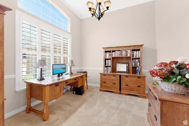 328 S 1060 E, Santaquin, UT 84655 - office space with a chandelier, plenty of natural light, and light colored carpet