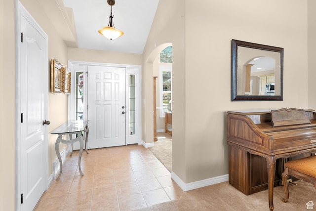 328 S 1060 E, Santaquin, UT 84655 - foyer with arched walkways, light tile patterned flooring, and high vaulted ceiling