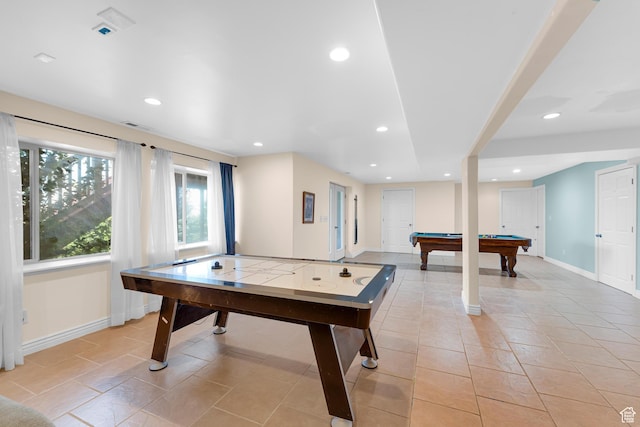 328 S 1060 E, Santaquin, UT 84655 - game room featuring recessed lighting, billiards, and light tile patterned flooring