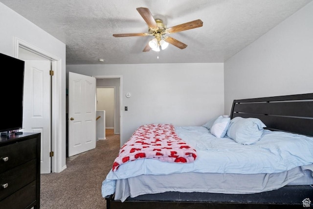 1021 Sara Ln, Ogden, UT 84404 - carpeted bedroom featuring a textured ceiling and a ceiling fan
