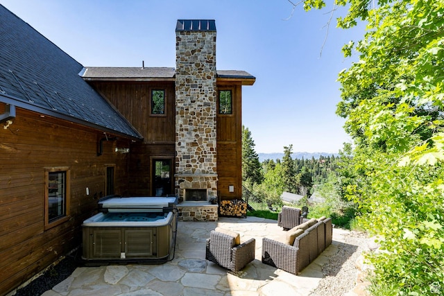 1766 W Arapaho Dr, Wanship, UT 84017 - view of patio featuring a fireplace