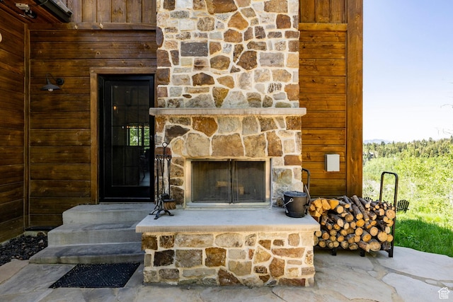 1766 W Arapaho Dr, Wanship, UT 84017 - detailed view of a fireplace and stone siding