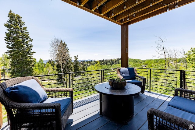 1766 W Arapaho Dr, Wanship, UT 84017 - wooden deck featuring a view of trees