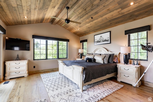 1766 W Arapaho Dr, Wanship, UT 84017 - bedroom featuring wooden ceiling, light wood-style floors, and ceiling fan