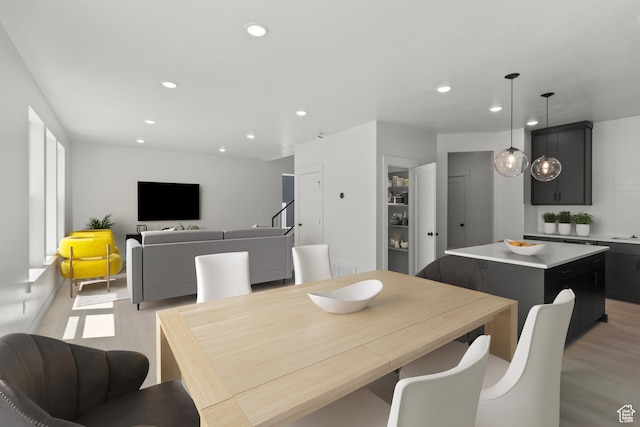 216 E 610 N, Providence, UT 84332 - dining room with light wood-style floors and recessed lighting