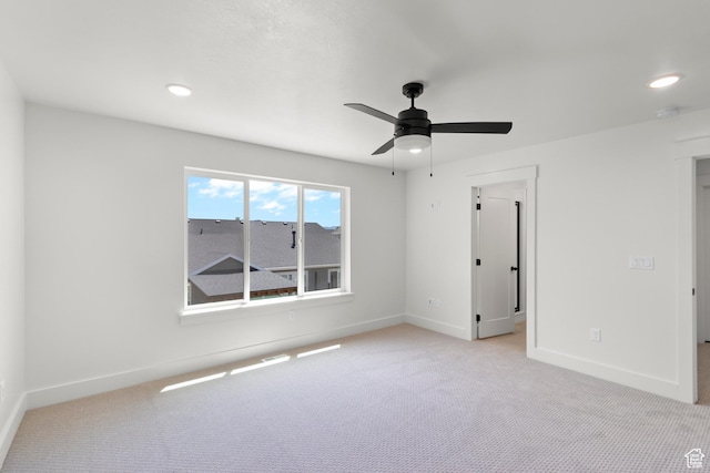 216 E 610 N, Providence, UT 84332 - unfurnished bedroom featuring light colored carpet, recessed lighting, and ceiling fan