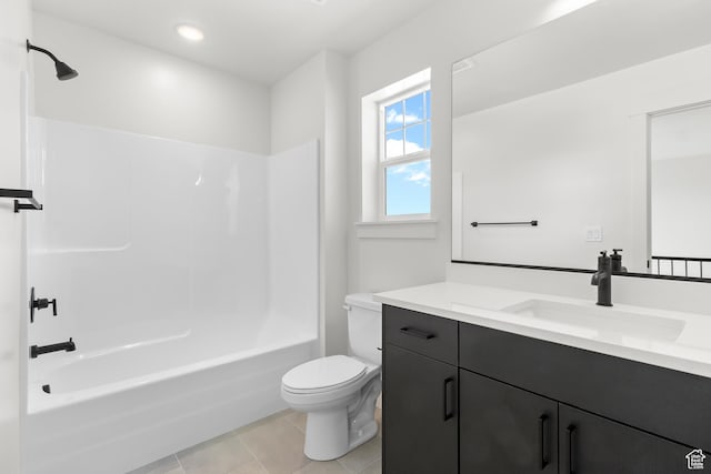 216 E 610 N, Providence, UT 84332 - bathroom with vanity, shower / washtub combination, tile patterned floors, and recessed lighting