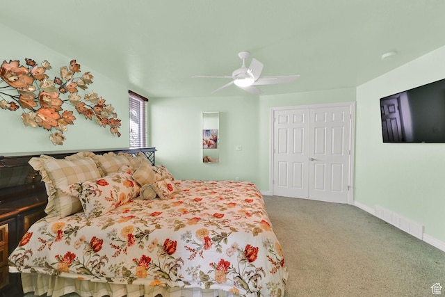 97 Hillsborough Dr, Pleasant View, UT 84414 - carpeted bedroom with a ceiling fan and a closet