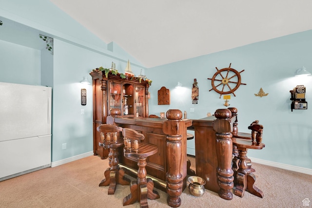 97 Hillsborough Dr, Pleasant View, UT 84414 - indoor dry bar featuring carpet floors and vaulted ceiling