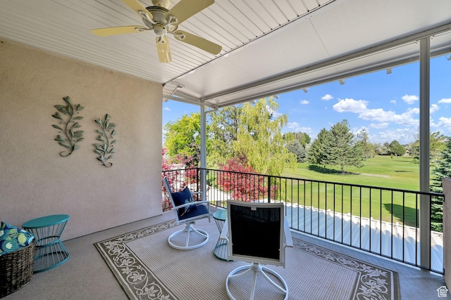 97 Hillsborough Dr, Pleasant View, UT 84414 - patio / terrace with ceiling fan and golf course view