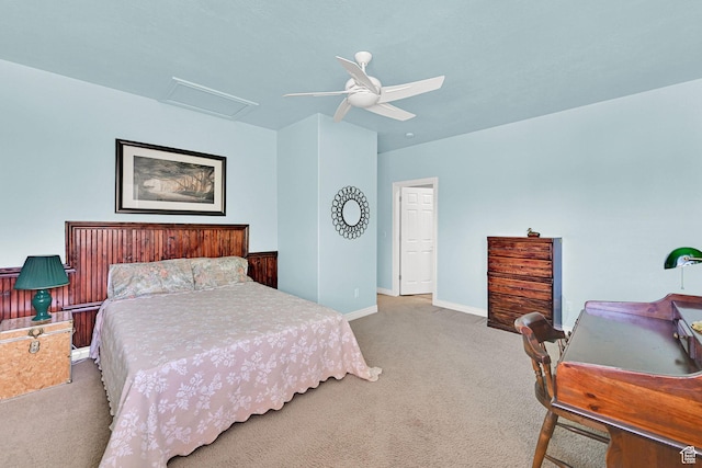 97 Hillsborough Dr, Pleasant View, UT 84414 - bedroom featuring carpet floors, attic access, and a ceiling fan