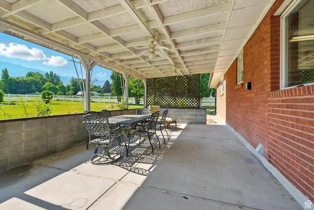 2280 N 800 E, North Logan, UT 84341 - view of patio / terrace with a mountain view and outdoor dining area