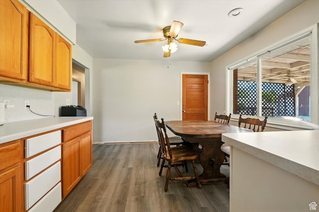 2280 N 800 E, North Logan, UT 84341 - dining area with dark wood-style flooring and a ceiling fan