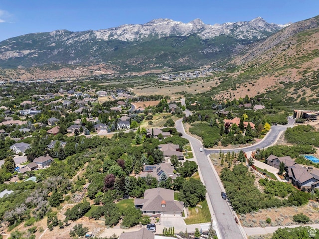 215 N Bald Mountain Dr E, Alpine, UT 84004 - aerial overview of property's location featuring mountains and nearby suburban area
