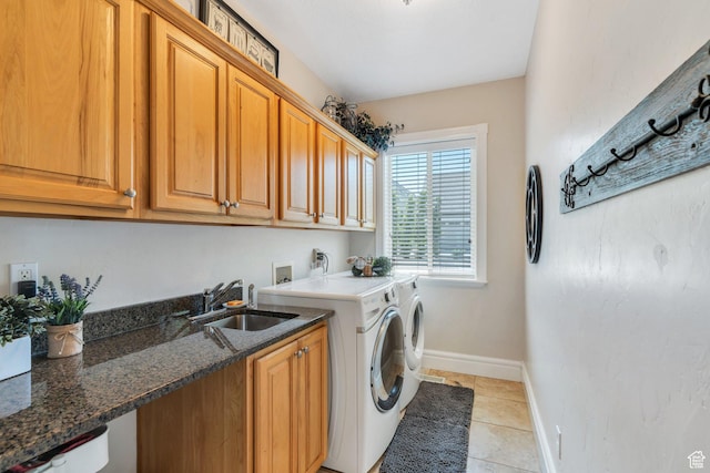 215 N Bald Mountain Dr E, Alpine, UT 84004 - washroom with cabinet space, washer and dryer, and light tile patterned floors