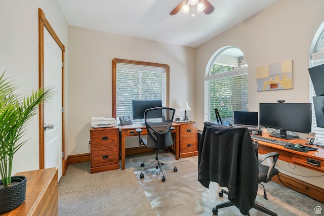 215 N Bald Mountain Dr E, Alpine, UT 84004 - office with ceiling fan and light carpet