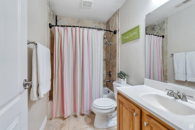 215 N Bald Mountain Dr E, Alpine, UT 84004 - bathroom with vanity, shower / tub combo, and tile patterned flooring