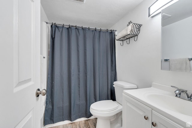 2459 E Ox Yoke Dr S, Eagle Mountain, UT 84005 - bathroom featuring vanity, wood finished floors, and curtained shower