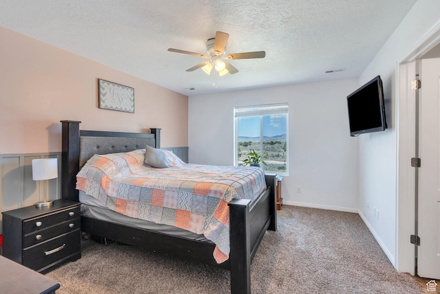2459 E Ox Yoke Dr S, Eagle Mountain, UT 84005 - bedroom featuring carpet flooring, ceiling fan, and a textured ceiling