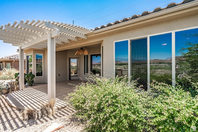 1410 W Ambassador Dr, St George, UT 84790 - view of patio / terrace featuring a pergola and ceiling fan