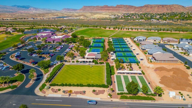 1410 W Ambassador Dr, St George, UT 84790 - aerial view of a mountain backdrop and a golf course
