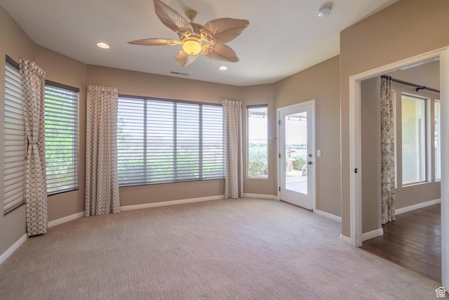 1410 W Ambassador Dr, St George, UT 84790 - spare room featuring a smoke detector, a ceiling fan, plenty of natural light, and recessed lighting